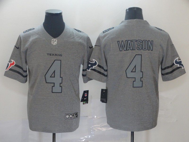 Men Houston Texans #4 Watson Grey Retro Nike NFL Jerseys->pittsburgh steelers->NFL Jersey